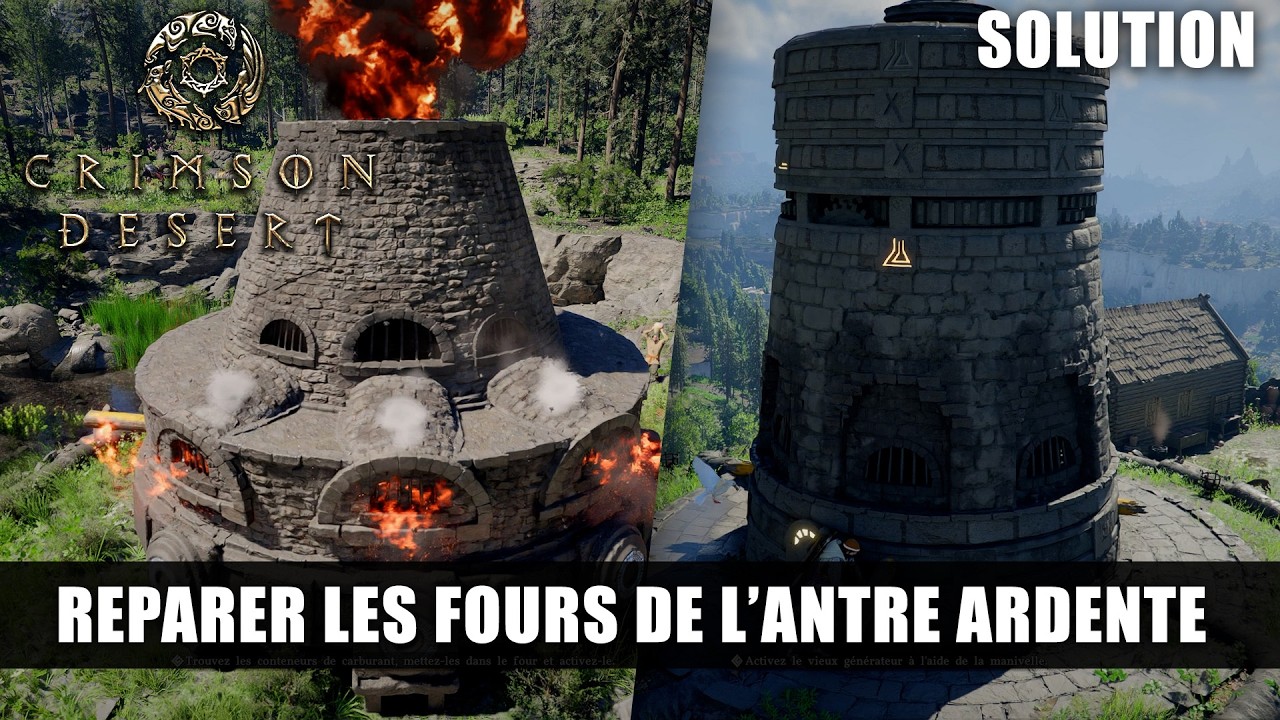 Four de l'atelier de l'Antre ardente en cours de réparation dans Crimson Desert